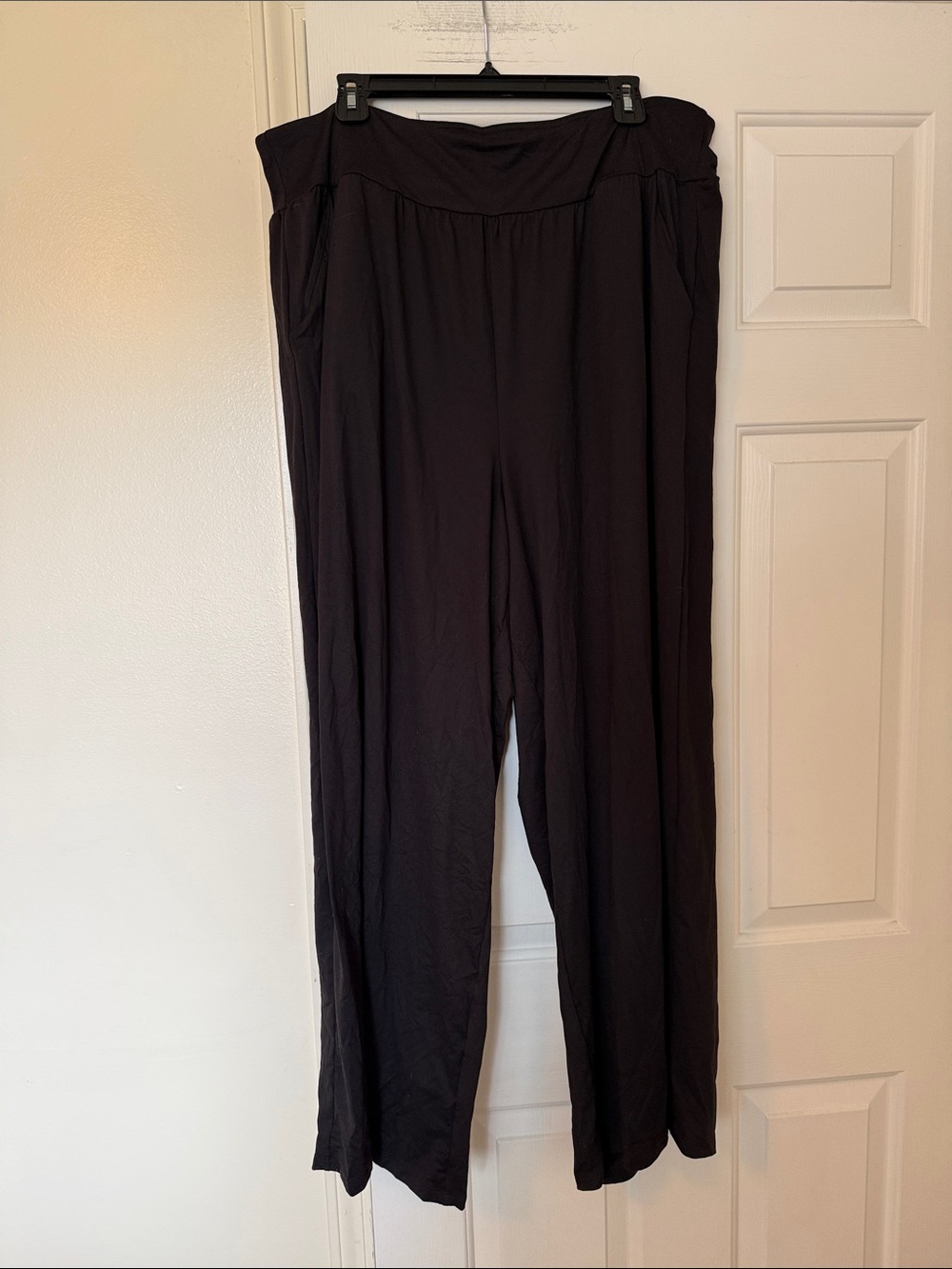 torrid Black Wide-Leg Pull-On Pants with Side Pockets